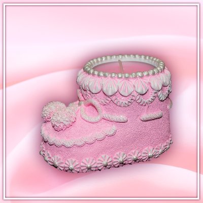 свеча пинетка розовая